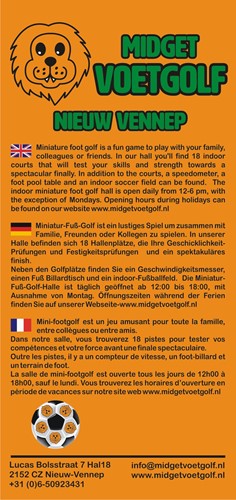 Midget Voetgolf flyer talen